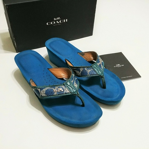 coach jolene wedge flip flops